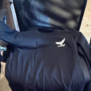 Old Navy Black Tee with White Logo Print